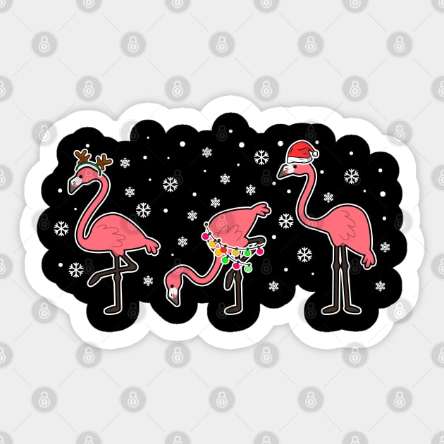 Funny Christmas Men Kids Women Flamingo Ugly Christmas Sticker by KsuAnn